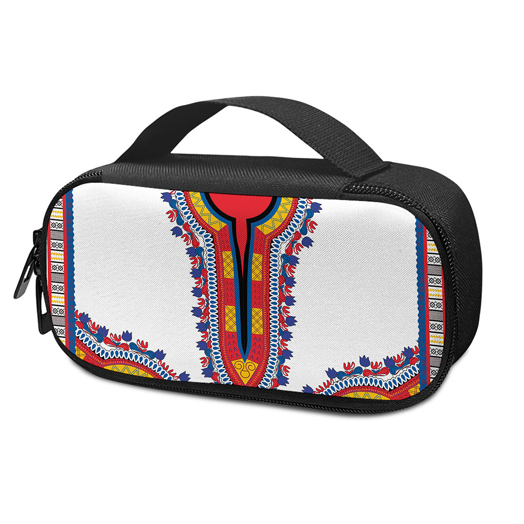 Red And White African Dashiki Print Insulin Cooler Travel Case