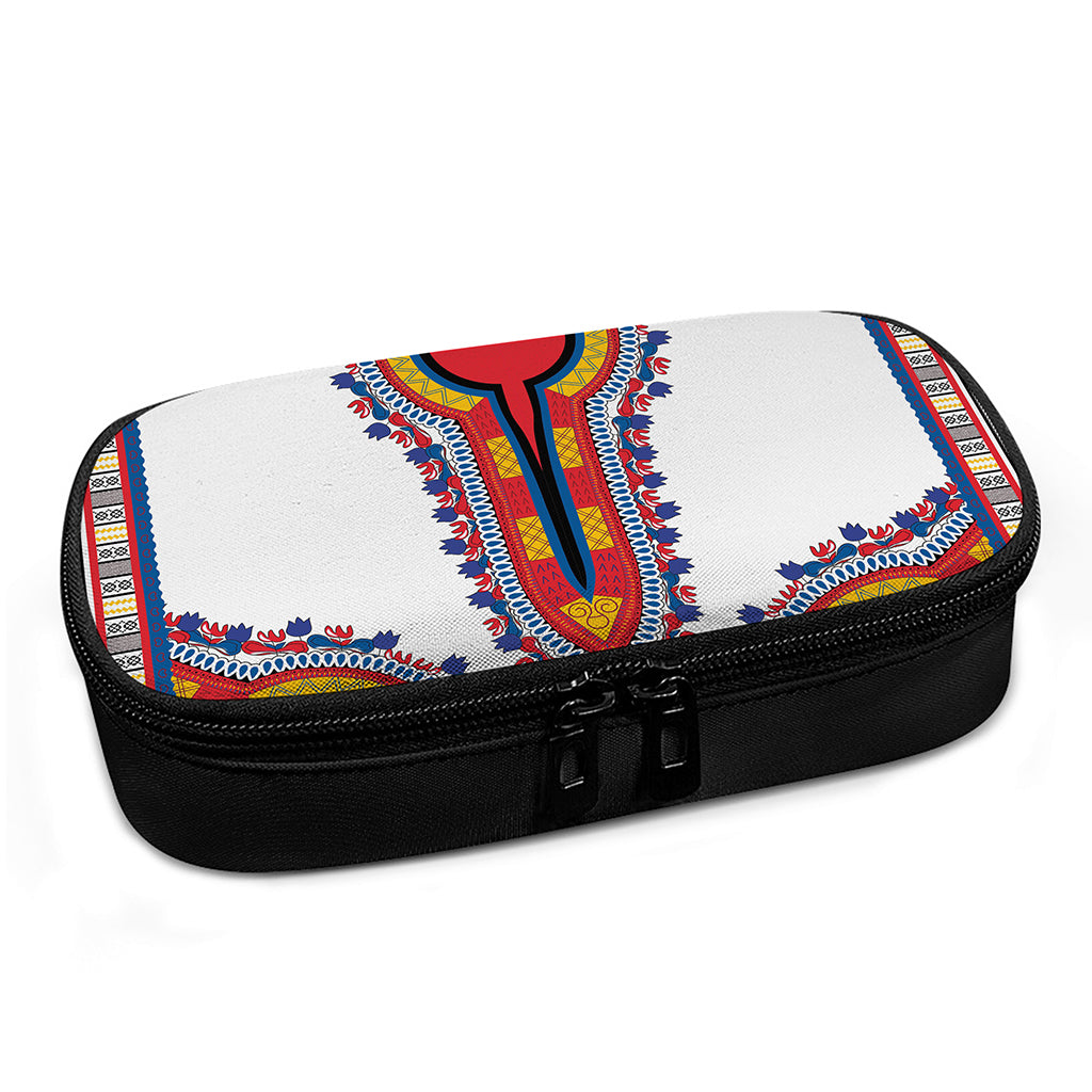 Red And White African Dashiki Print Insulin Cooler Travel Case