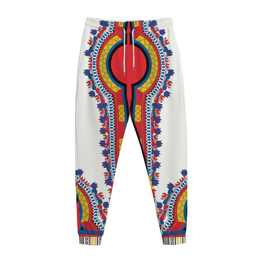 Red And White African Dashiki Print Jogger Pants