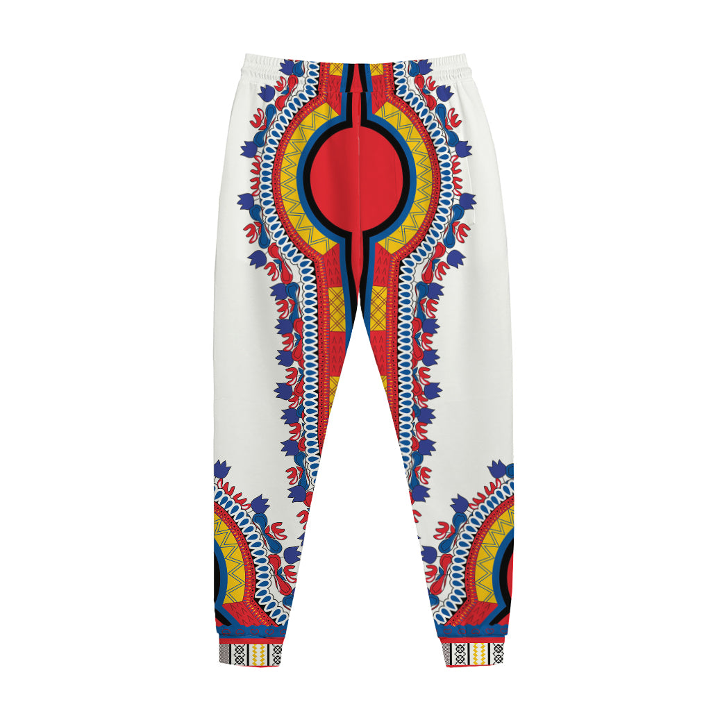 Red And White African Dashiki Print Jogger Pants