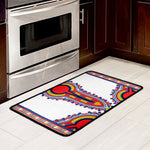 Red And White African Dashiki Print Kitchen Mat