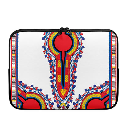 Red And White African Dashiki Print Laptop Sleeve