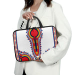 Red And White African Dashiki Print Laptop Sleeve With Handle