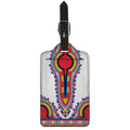 Red And White African Dashiki Print Luggage Tag