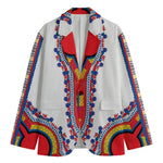 Red And White African Dashiki Print Men's Blazer