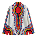 Red And White African Dashiki Print Men's Blazer