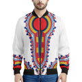 Red And White African Dashiki Print Men's Bomber Jacket