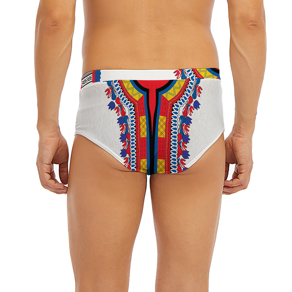 Red And White African Dashiki Print Men's Briefs