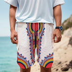 Red And White African Dashiki Print Men's Cargo Shorts
