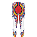 Red And White African Dashiki Print Men's Leggings