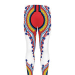 Red And White African Dashiki Print Men's leggings