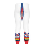 Red And White African Dashiki Print Men's leggings