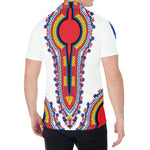 Red And White African Dashiki Print Men's Shirt