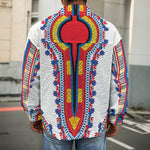 Red And White African Dashiki Print Men's Shirt Jacket