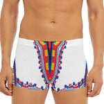 Red And White African Dashiki Print Men's Short Boxer Briefs