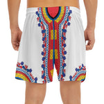 Red And White African Dashiki Print Men's Split Running Shorts