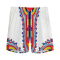 Red And White African Dashiki Print Men's Athletic Shorts
