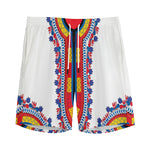 Red And White African Dashiki Print Men's Sports Shorts