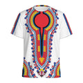 Red And White African Dashiki Print Men's Athletic T-Shirt