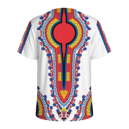 Red And White African Dashiki Print Men's Sports T-Shirt