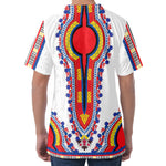 Red And White African Dashiki Print Men's Velvet T-Shirt