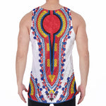 Red And White African Dashiki Print Men's Velvet Tank Top