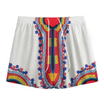 Red And White African Dashiki Print Mesh Shorts