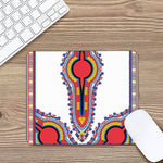 Red And White African Dashiki Print Mouse Pad