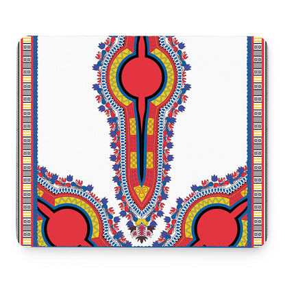 Red And White African Dashiki Print Mouse Pad
