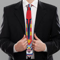 Red And White African Dashiki Print Necktie
