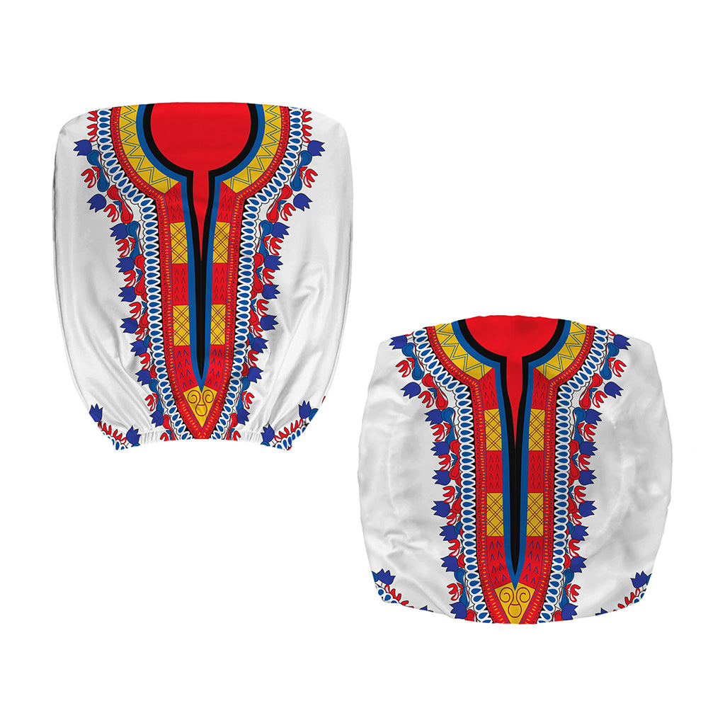 Red And White African Dashiki Print Office Chair Cover