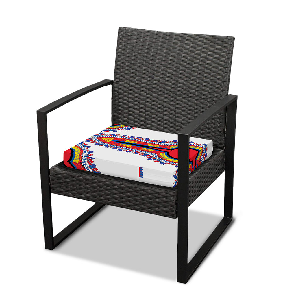 Red And White African Dashiki Print Outdoor Seat Cushion Cover