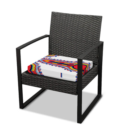 Red And White African Dashiki Print Outdoor Seat Cushion Cover