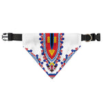 Red And White African Dashiki Print Over The Collar Dog Bandana