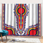 Red And White African Dashiki Print Pencil Pleat Curtains