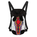 Red And White African Dashiki Print Pet Carrier Backpack