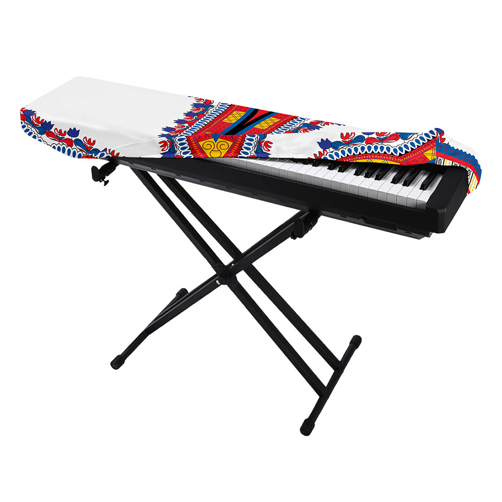 Red And White African Dashiki Print Piano Keyboard Cover