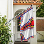 Red And White African Dashiki Print Polyester Flag