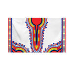 Red And White African Dashiki Print Polyester Flag