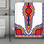 Red And White African Dashiki Print Polyester Shower Curtain