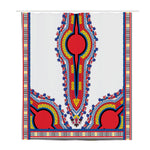 Red And White African Dashiki Print Polyester Shower Curtain
