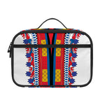 Red And White African Dashiki Print Portable Lunch Bag