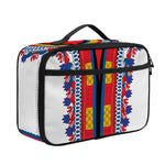 Red And White African Dashiki Print Portable Lunch Bag