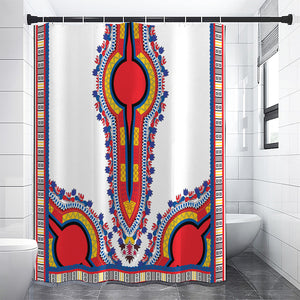 Red And White African Dashiki Print Premium Shower Curtain