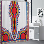 Red And White African Dashiki Print Premium Shower Curtain