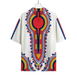 Red And White African Dashiki Print Rayon Hawaiian Shirt