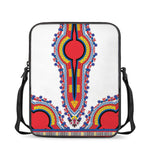 Red And White African Dashiki Print Rectangular Crossbody Bag