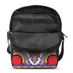 Red And White African Dashiki Print Rectangular Crossbody Bag