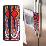 Red And White African Dashiki Print Refrigerator Handle Covers