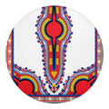 Red And White African Dashiki Print Round Blanket